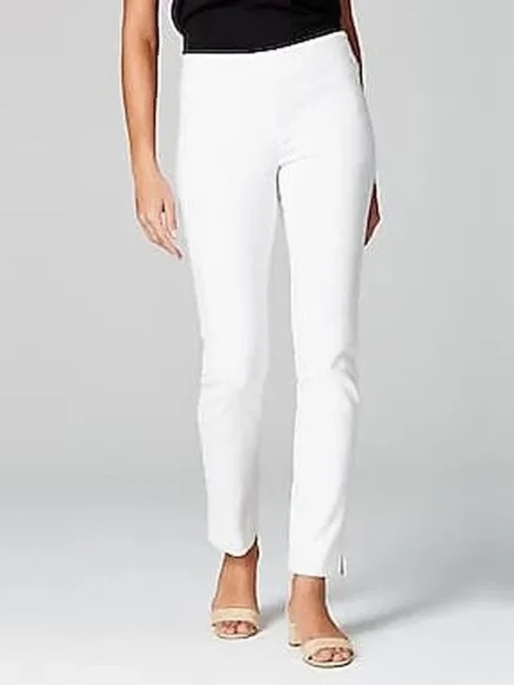 J Jill White essential stretch pants with zipper pockets